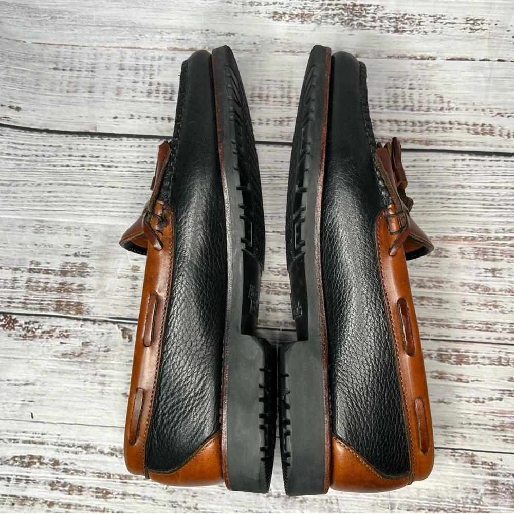 Allen‎ Edmond Nashua Loafers 9 C Mens Brown Black Leather Tassled Loafer USA
